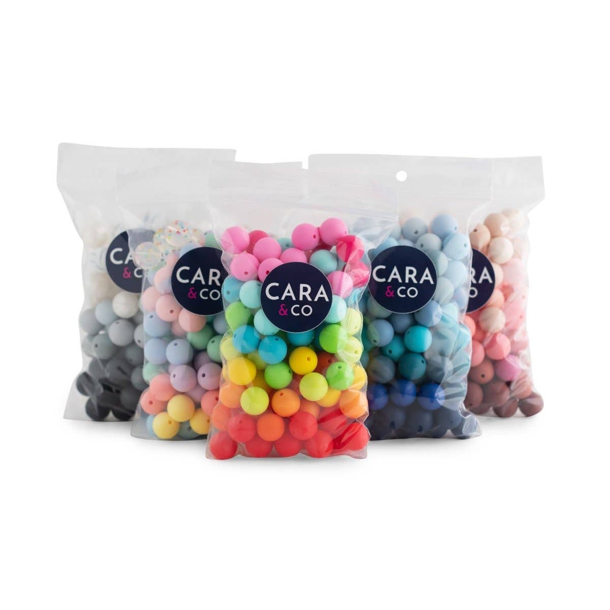 Rainbow Brights 15mm Round Silicone Bead Packs