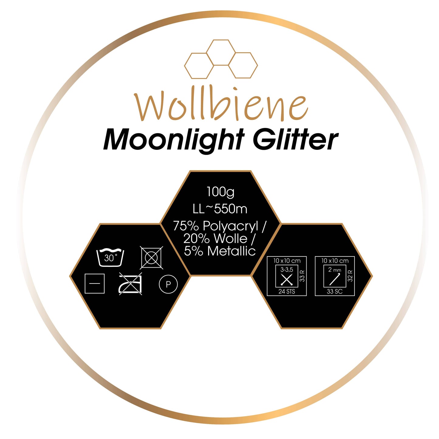 Woolen bee moonlight glitter batik crochet knitting wool